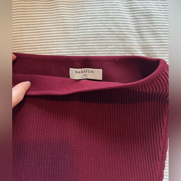 Babaton Tops - Babaton Deep Burgundy Ribbed Tube Top